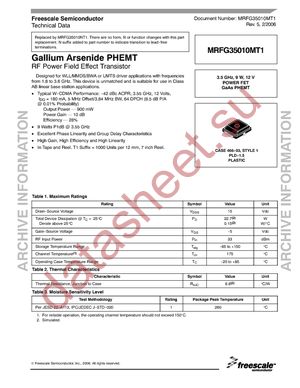 MRFG35010MT1 datasheet  